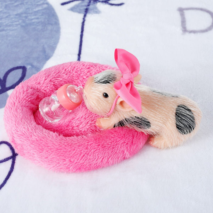 Silicone Pig Doll Toy  Cute Lifelike, Realistic Micro Piggy for