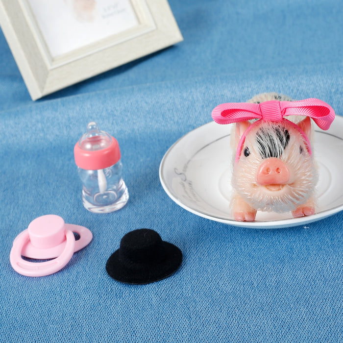 6Inch Silicone Pig Doll Toy Mini Soft Lifelike Pig Doll Cute Miniature
